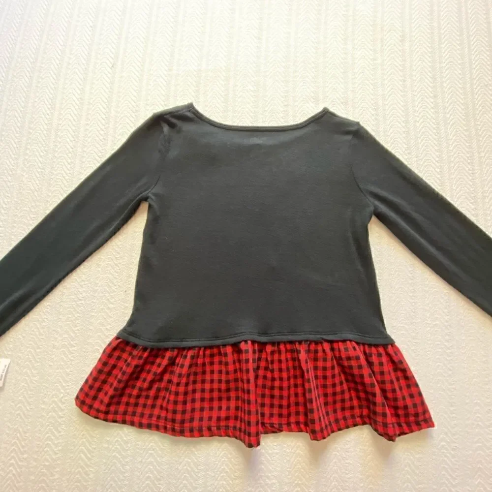 Carter’s Girls Plaid Peplum Jersey Top
